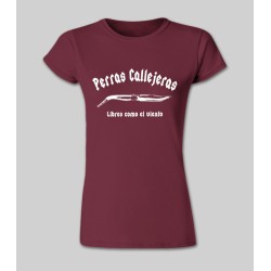 Camiseta Mujer Perras Callejeras Burdeos