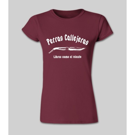 Camiseta Chica perras callejeras Burdeos - PERROS CALLEJEROS