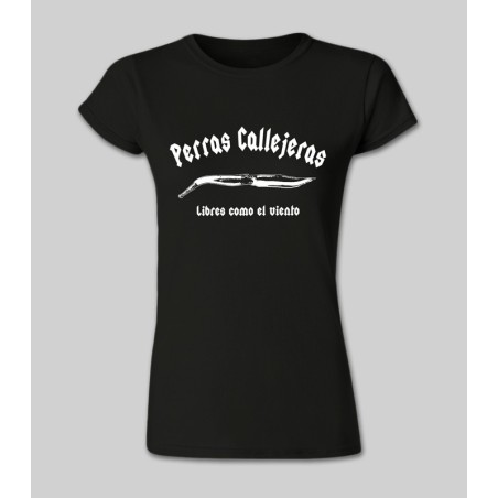 Camiseta Chica perras callejeras negro - PERROS CALLEJEROS