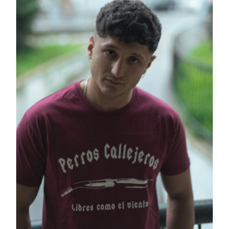 Camiseta Perros Callejeros Granate