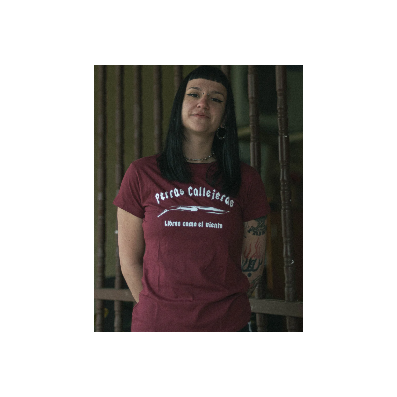 Camiseta Mujer Perras Callejeras Burdeos
