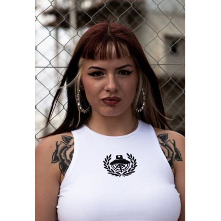 CROP TOP WHITE SC- SINNERS