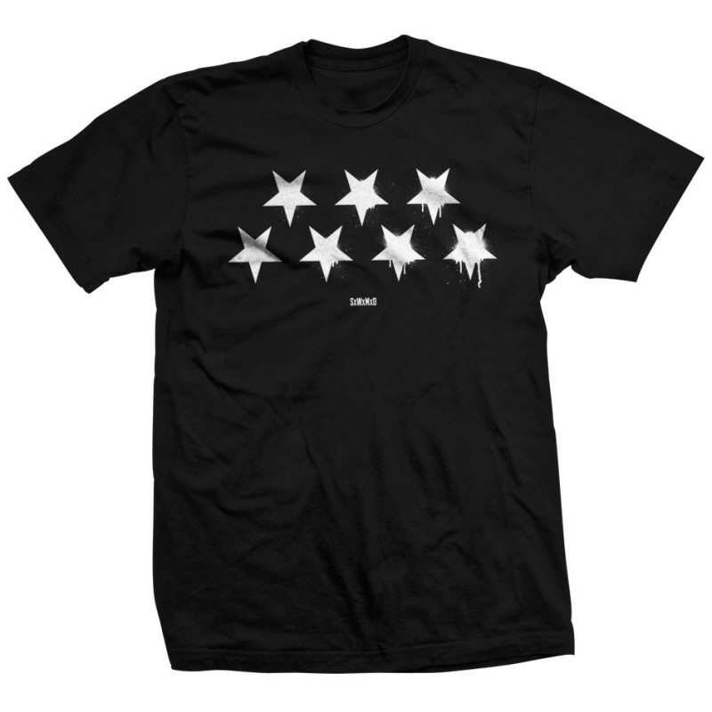CAMISETA NEGRA ESTRELLAS INVERTIDAS BLACK FLAG - Slum Wear