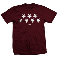 CAMISETA GRANATE ESTRELLAS INVERTIDAS BLACK FLAG - SLUM WEAR
