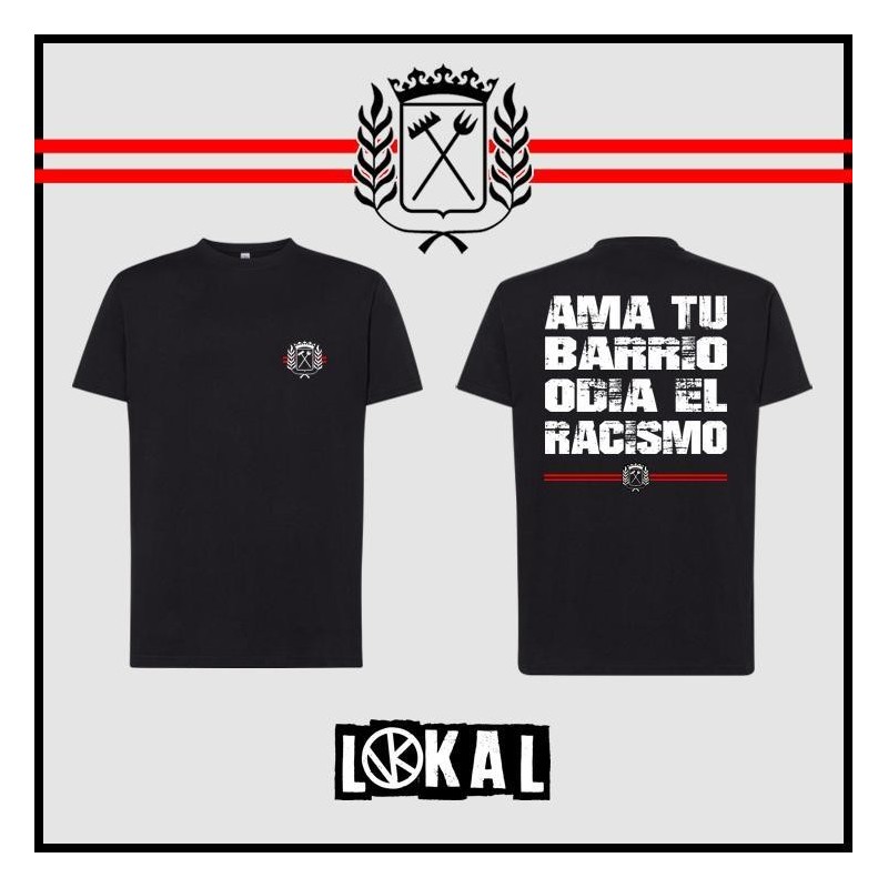 CAMISETA AMA TU BARRIO NEGRA  - LOKAL VK