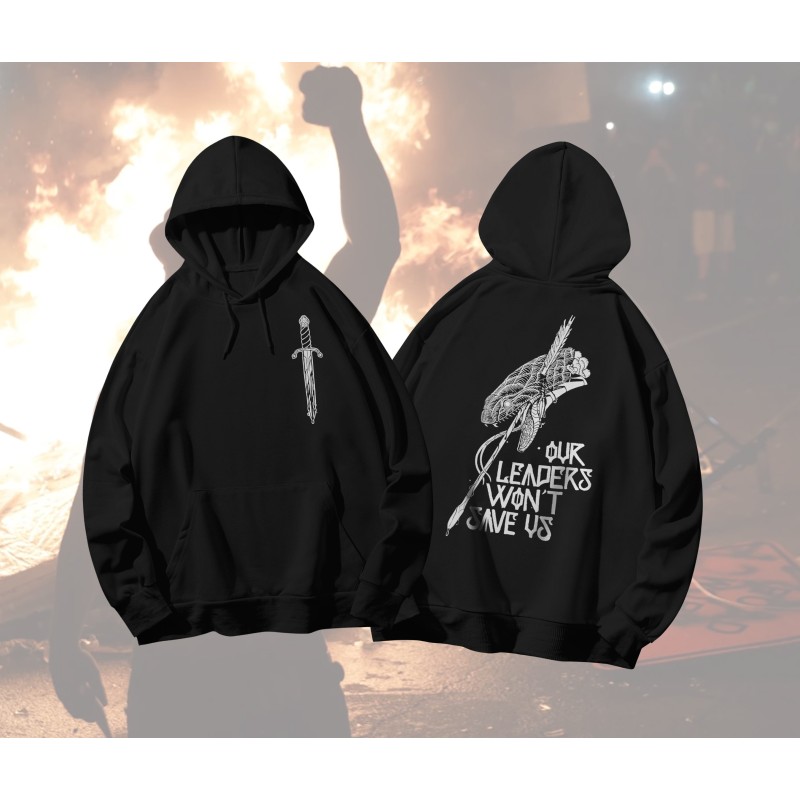 Hoodie Our leaders won´t save us Negra  - FREELIFE